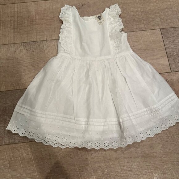BABY BGOSH GIRLS 18 MONTH WHITE COTTON ISLET DRESS - Picture 1 of 5